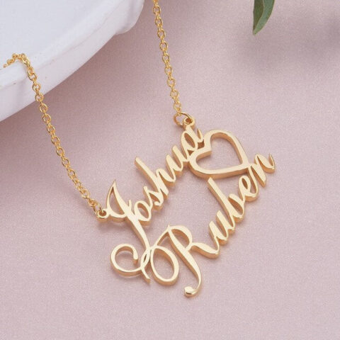 Lyba Heart Shape Couple Name Pendant