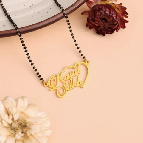 Lyba Half Heart Couple Name Necklace