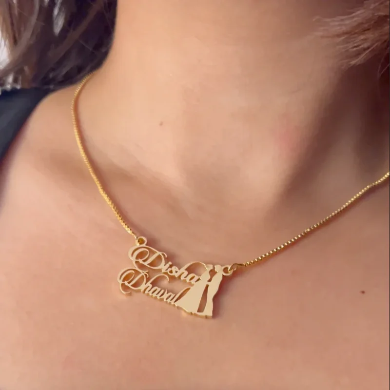 Lyba Boy Girl Couple Name Necklace