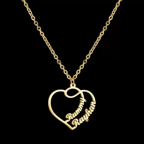 Lyba Couple Heart Name Pendant