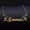 Lyba Gold Plated Angel Wings Name Necklace
