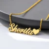Lyba Gold Plated Beautiful Heart Name Necklace