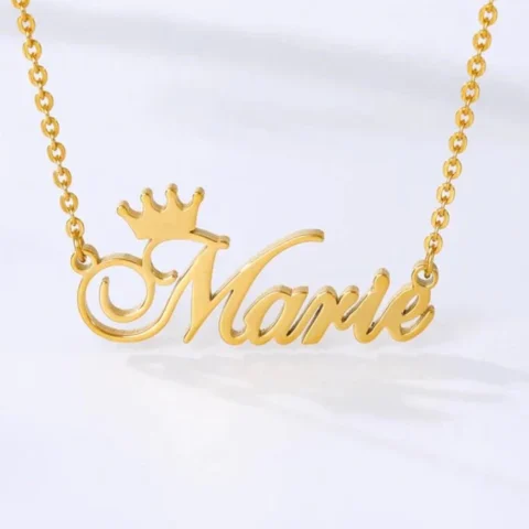 Lyba Gold Plated Crown Name Necklace