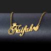 Lyba Gold Plated Crown With Heart Name Necklace
