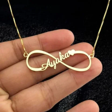 Lyba Gold Plated Infinity Single Name Necklace