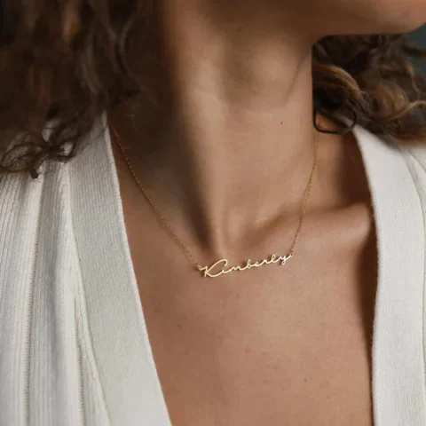 Lyba Gold Plated Signature Style Name Necklace