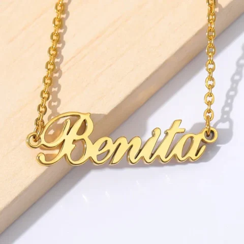 Lyba Gold Plated Simple Name Necklace