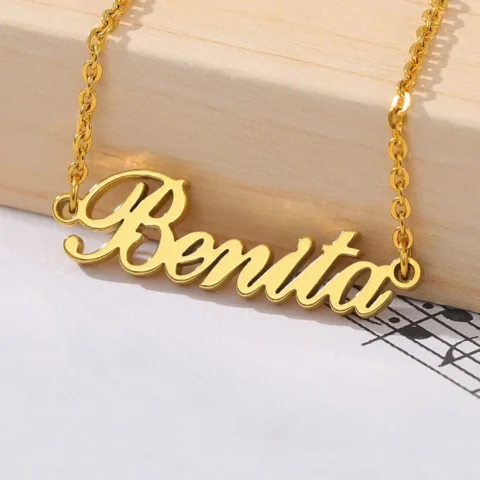 Lyba Gold Plated Simple Name Necklace