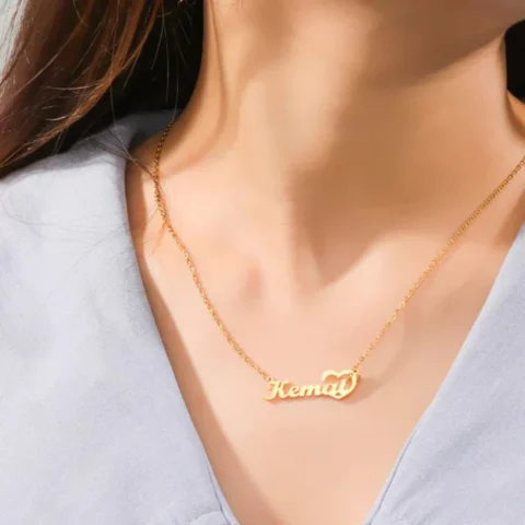 Lyba Gold Plated Unique Heart Name Necklace