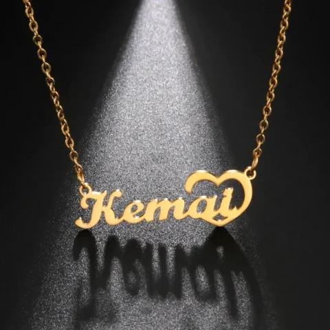 Lyba Gold Plated Unique Heart Name Necklace