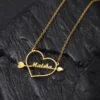 Lyba Heart with Arrow Name Necklace
