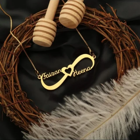 Lyba Infinity Heart Style Couple Name Necklace