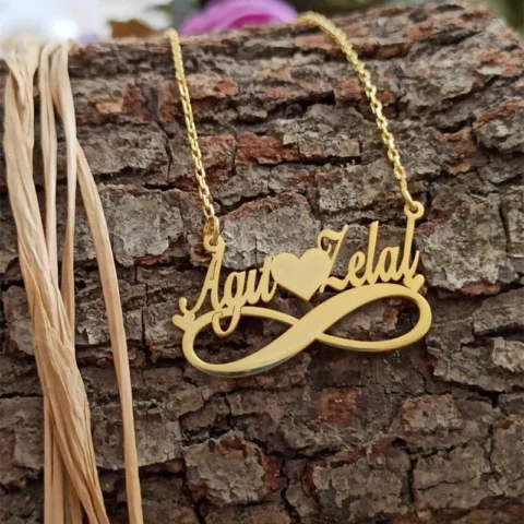 Lyba Infinity Love Heart Couple Name Pendant