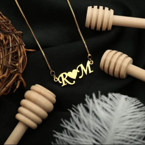 Lyba Letter Style Couple Name Necklace