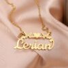 Lyba Personalised Single Name Necklace – Ribbon, Butterflies & Hearts Custom For Her Cute Unique Jewellery Gift.
