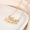 Lyba Personalised Single Name Necklace – Ribbon & Hearts Custom Cute Unique Jewellery Gift