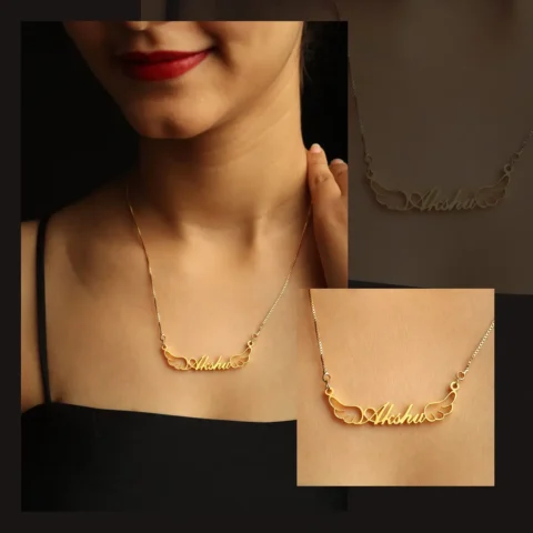 Lyba Wings Style Name Necklace