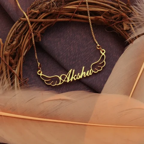 Lyba Wings Style Name Necklace