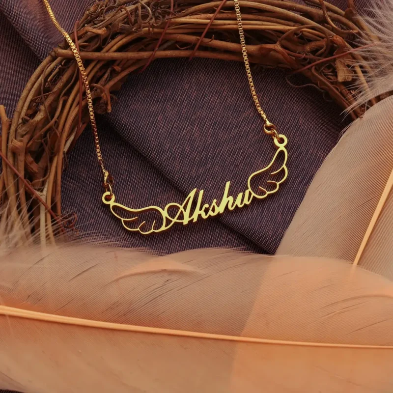 Lyba Wings Style Name Necklace