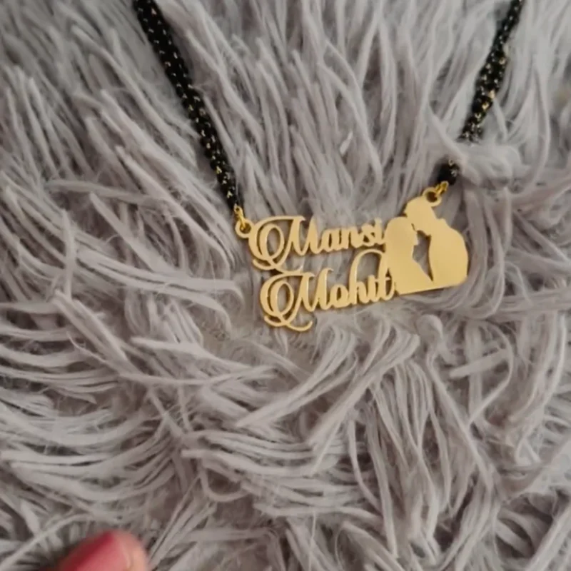 Lyba Half Cut Couple Name Necklace